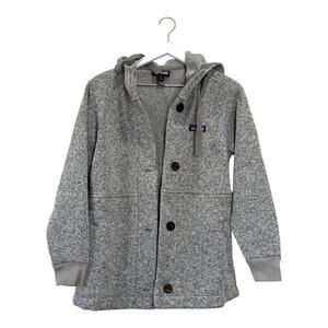 Patagonia Gray Hooded Button Front Better Sweater Fleece Jacket Sweater Size XS